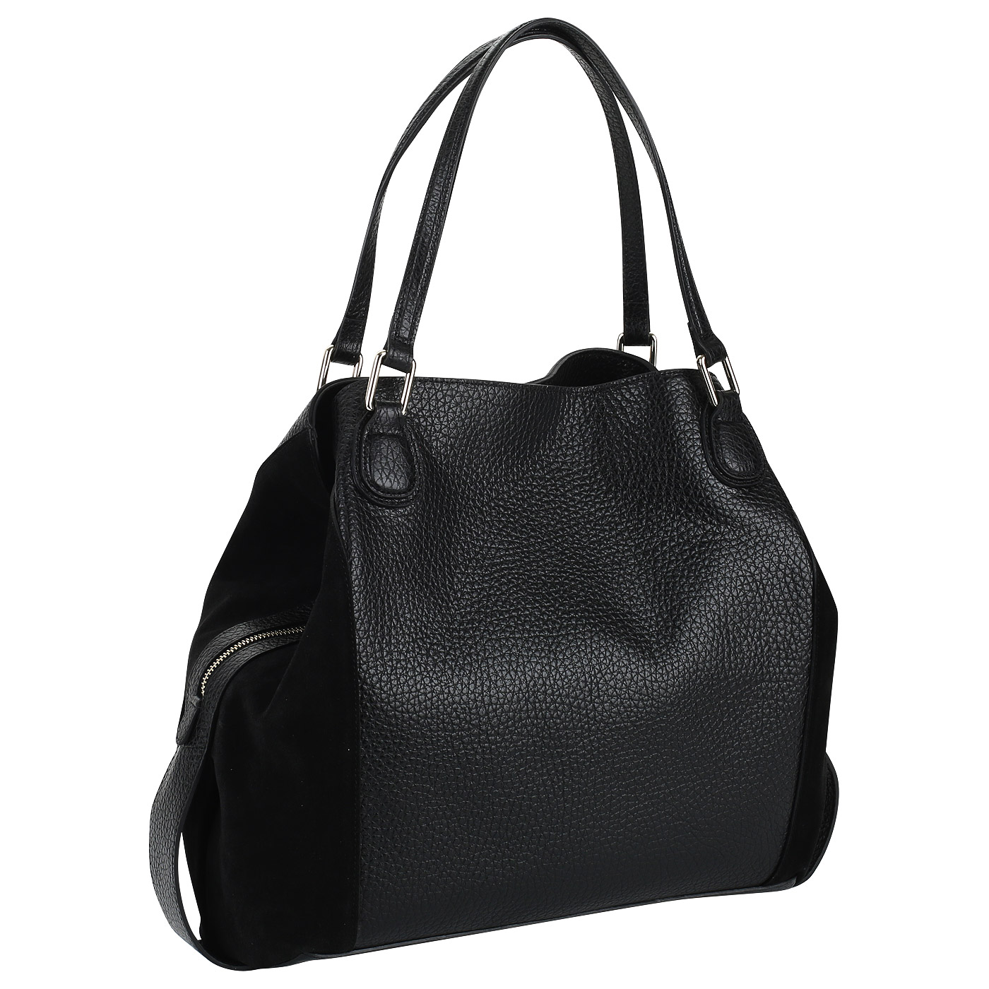 Черная сумка из мягкой кожи Aurelli 