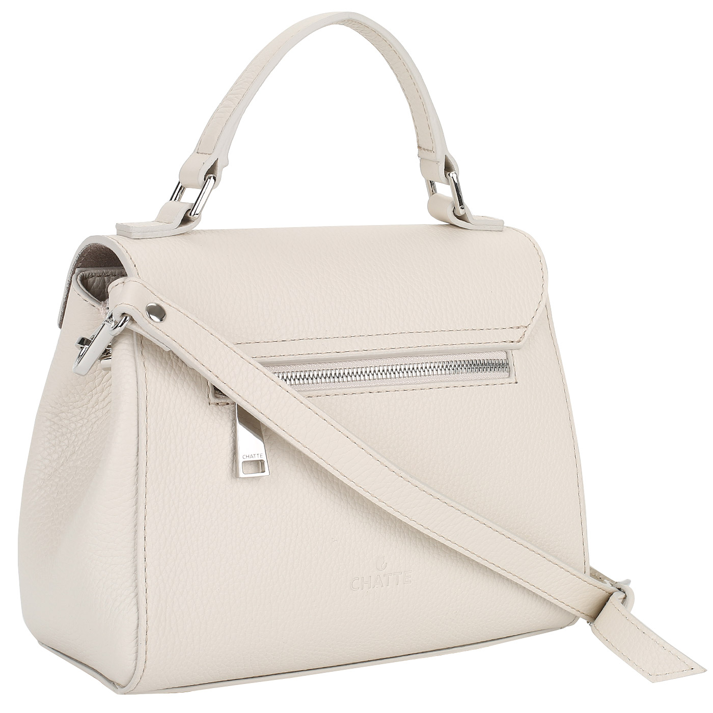 Кремовая сумочка из кожи Chatte Marseille