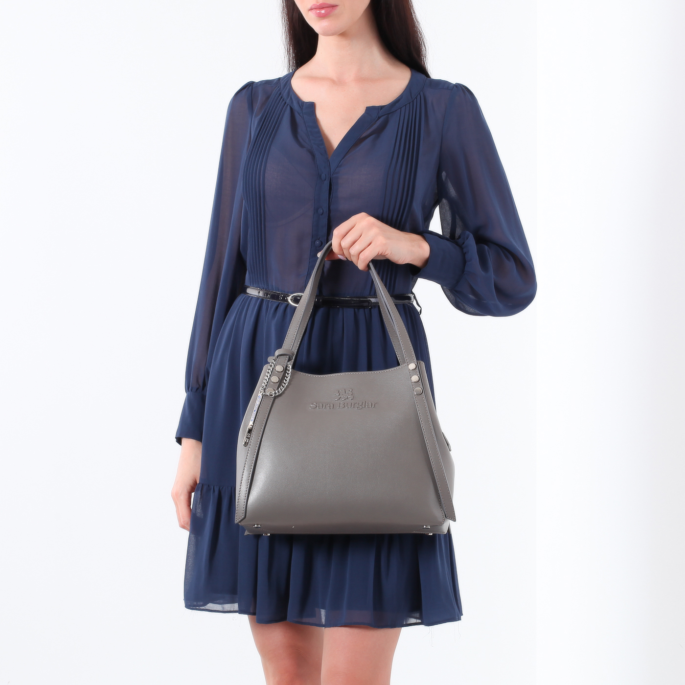 Тисненая кожаная сумка Sara Burglar Noemi