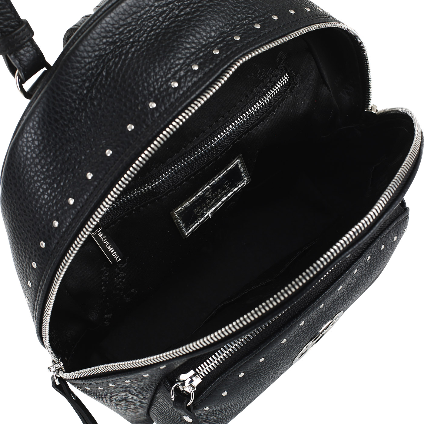 Черный кожаный рюкзак Marina Creazioni 