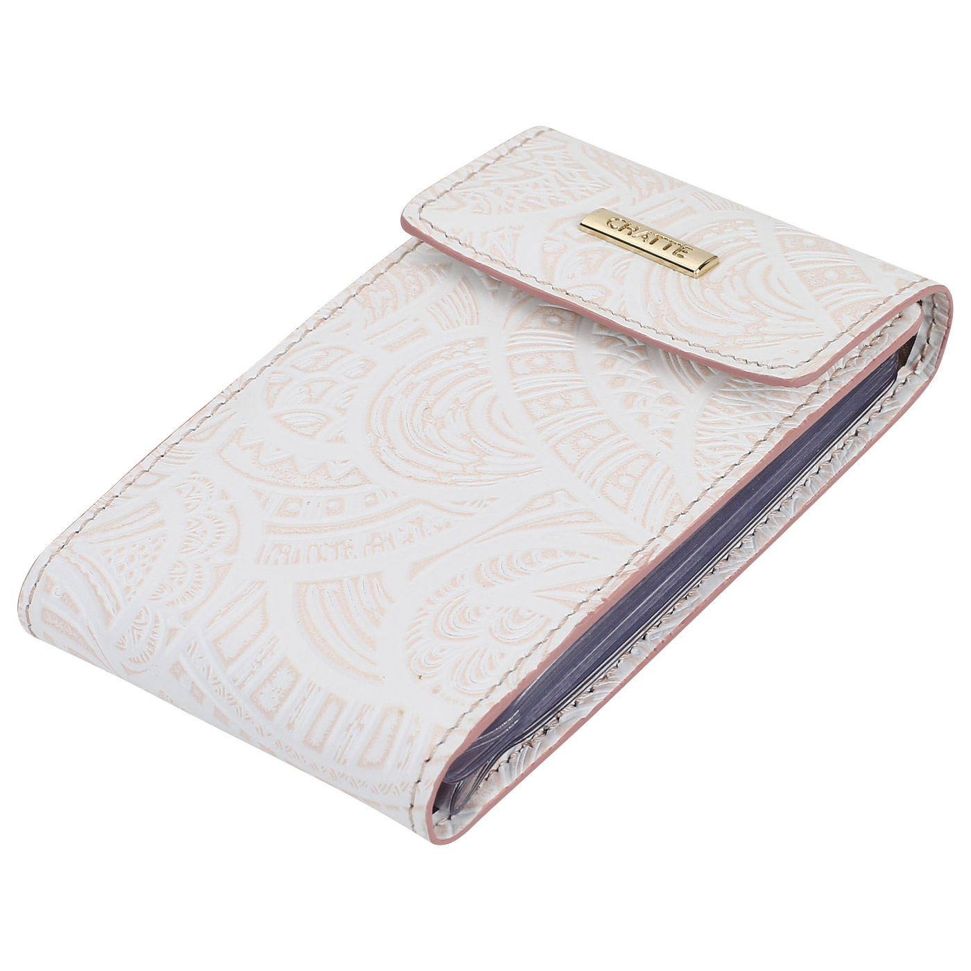 Визитница с розовым тиснением Chatte Bloom