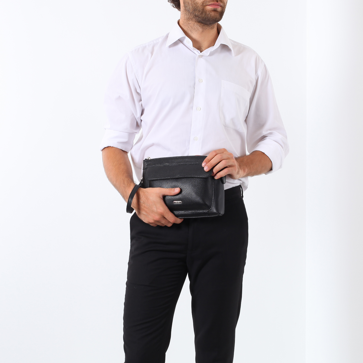 Барсетка из зернистой кожи Stevens 