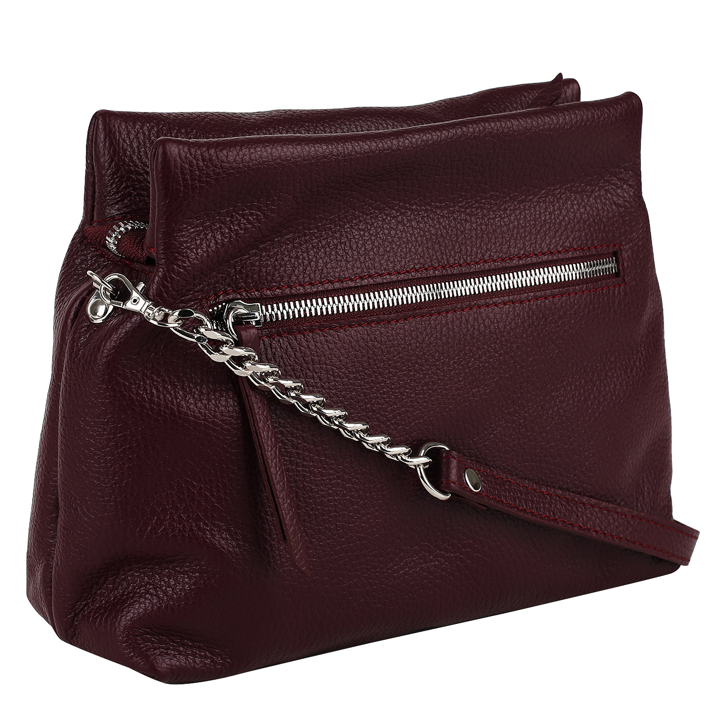 Бордовая кожаная сумка Marina Creazioni 