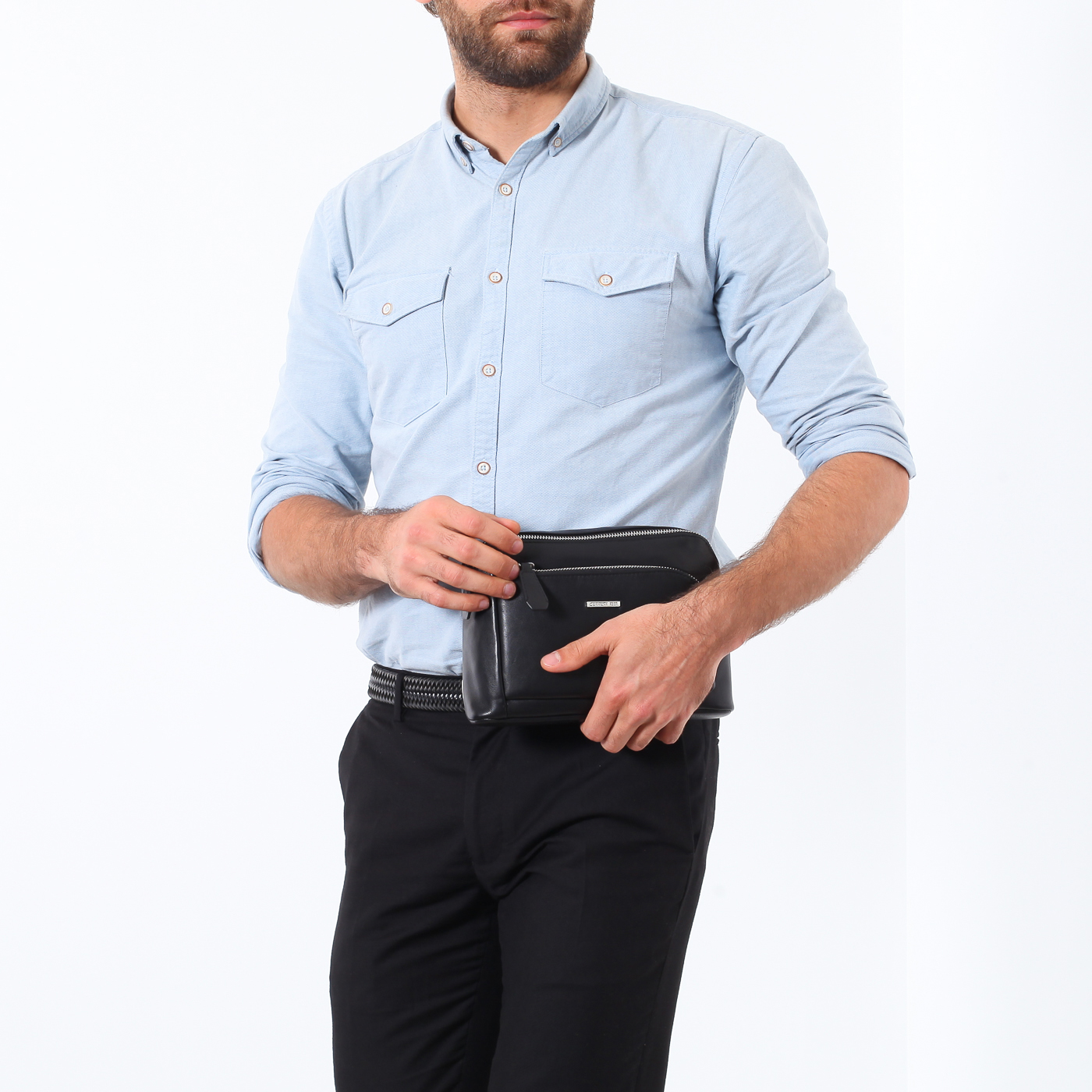 Барсетка с прижимным ремешком Cerruti 1881 Reno