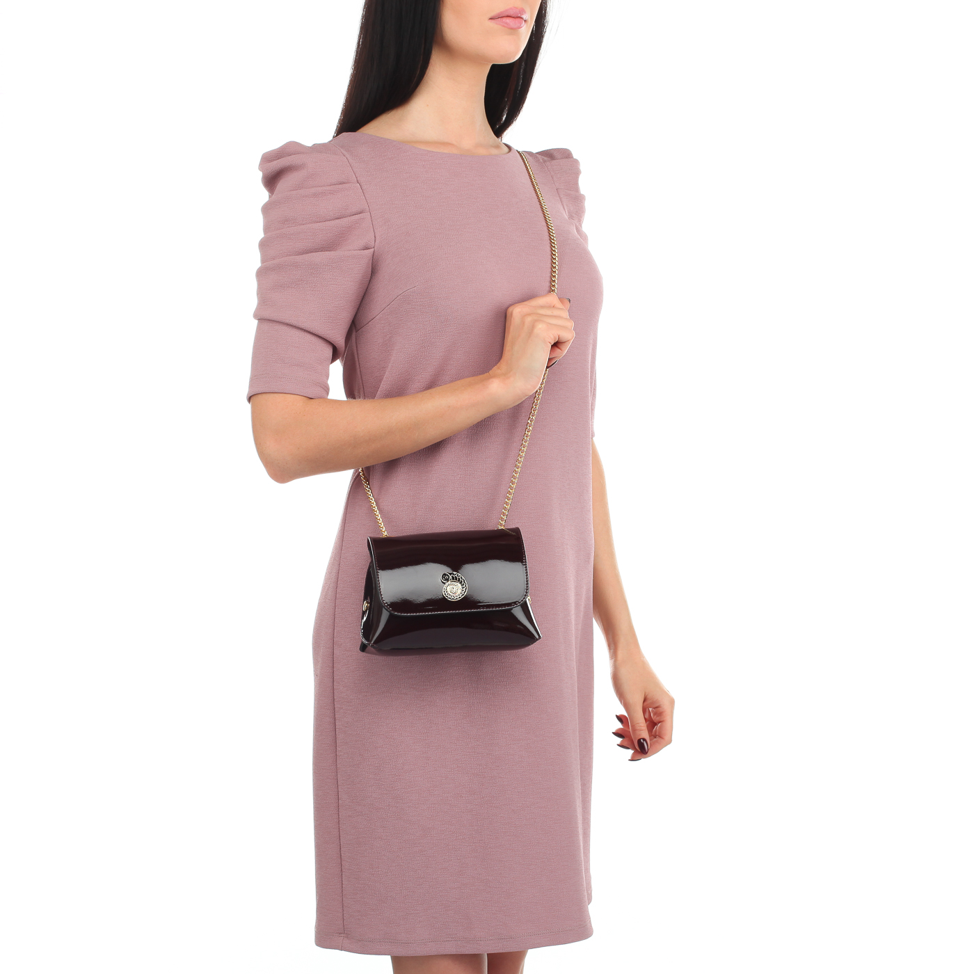 Кожаная лаковая сумочка Gilda Tonelli Pad