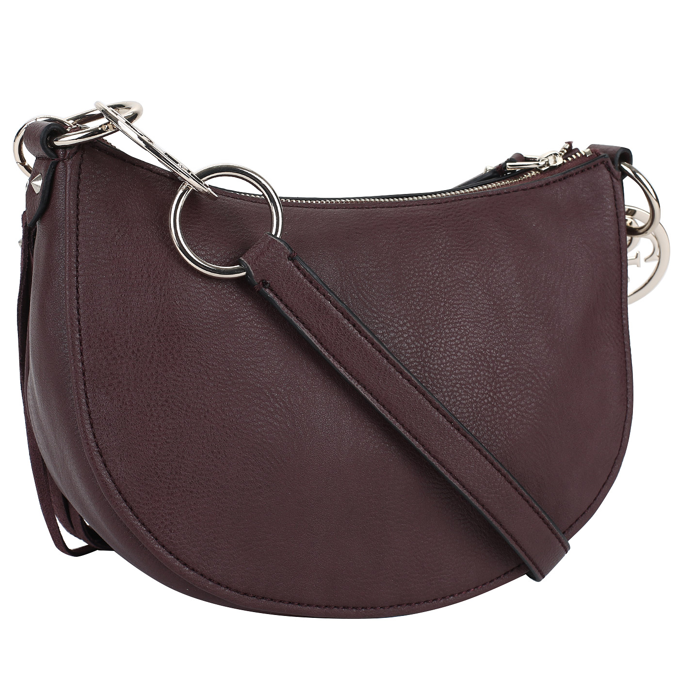 Бордовая сумка-седло Guess Alana